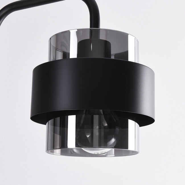 Lampadaire noir avec verre fumé - Fyke