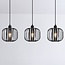 Suspension Dilan 3 lumières en verre fumé - barreaux en métal