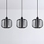 Lampe suspendue Dilan avec verre fumé, 3-lumières - noir