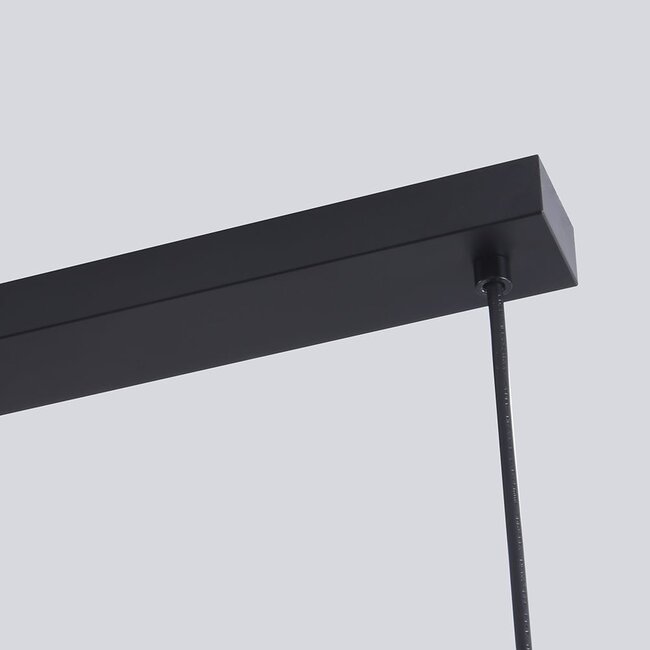 Lampe suspendue Dilan avec verre fumé, 3-lumières - noir