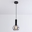 Suspension Inara en verre fumé - noir, abat-jour rond