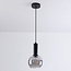 Lampe suspendue Inara avec verre fumé, 1 lumière - noir