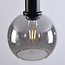Lampe suspendue Inara avec verre fumé, 1 lumière - noir