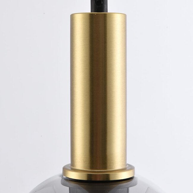 Lampe suspendue Inara avec verre fumé, 1 lumière - or