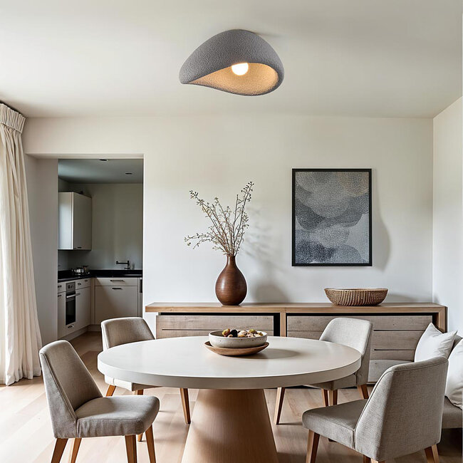 Plafonnier Wabi Sabi Concrete Aura 38 x 30 cm motif pierre - gris