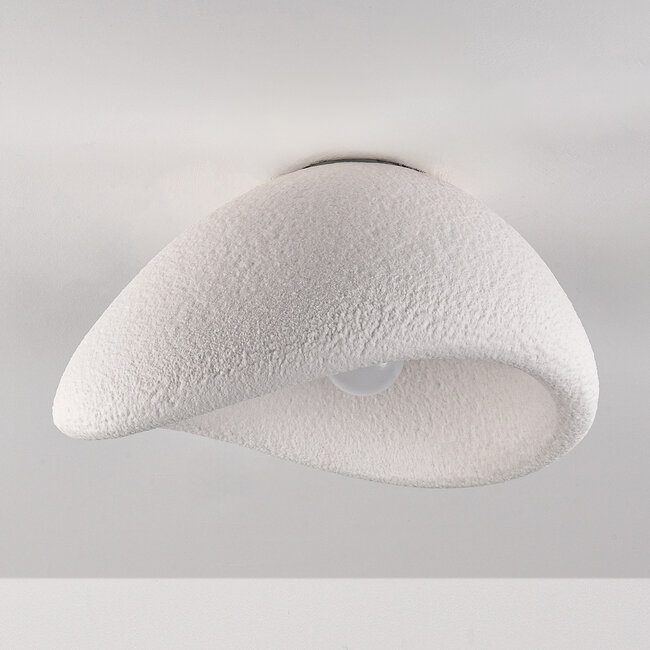 Plafonnier Wabi Sabi Concrete Aura 60 x 47 cm effet pierre - blanc