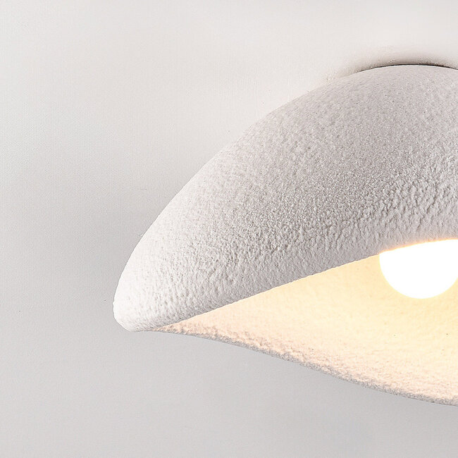 Plafonnier Wabi Sabi Concrete Aura 60 x 47 cm avec effet pierre - blanc