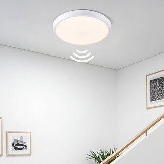 Plafonnier blanc Ø35,2 cm avec interrupteur CCT et capteur - 3000K/4000K/6000K