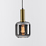 Lampe suspendue moderne noir et or avec verre fumé - Appeso
