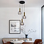 Lampe suspendue Imme avec verre fumé, 3-lumières - or