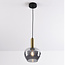 Lampe suspendue Ischa en forme de pomme verre fumé - or