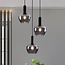 Suspension moderne 3-lumières Ismay en verre fumé - noir