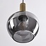 Lampe suspendue moderne Ismay avec verre fumé, 3-lumières - or
