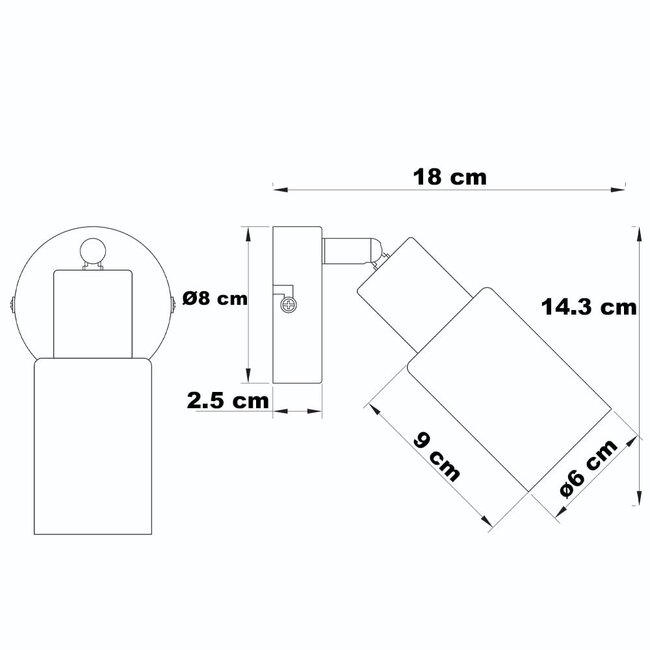 Applique en verre ambré Atica - orientable