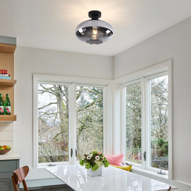 Plafonnier Veda avec verre fumé