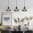 Lampe suspendue Vere avec verre fumé, 3 lumières