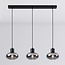 Suspension Vere 3 lumières en verre fumé - noir