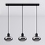 Suspension Vere 3 lumières en verre fumé - noir