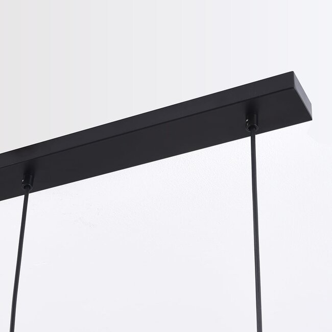 Suspension Vere 3 lumières en verre fumé - noir
