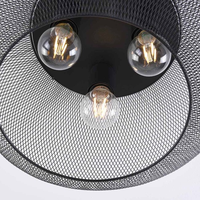 Plafonnier à 3 lumières Caia en métal noir