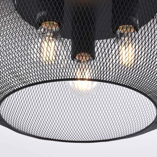 Plafonnier à 3 lumières Caia en métal noir