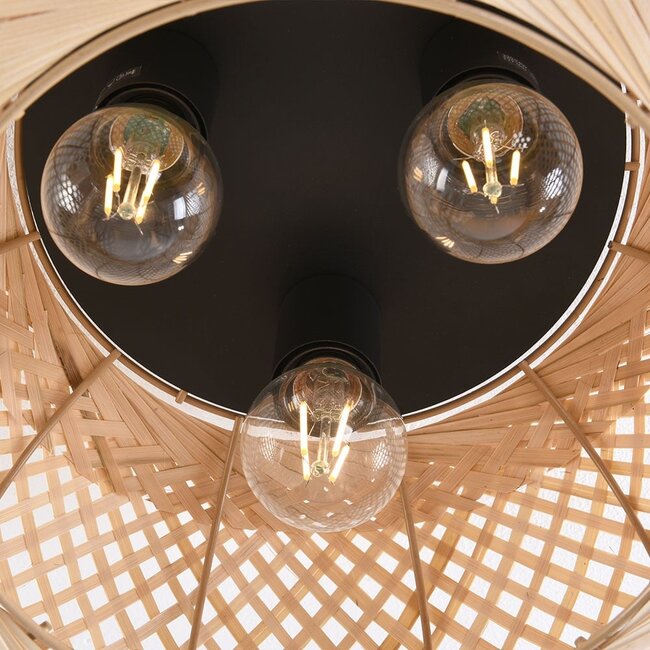 Plafonnier en bambou, 3 lumières - Caia