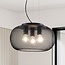 Suspension industrielle Cerise 3 lumières - métal noir avec abat-jour perforé