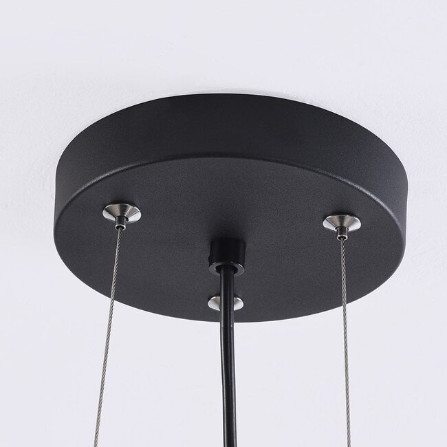 Suspension industrielle Cerise 3 lumières - métal noir avec abat-jour perforé