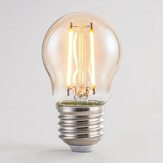Ampoule filament 2,5/4,5W, 2000 K, verre ambré, Ø45 mm, dimmable