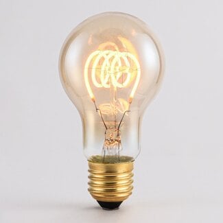 Ampoule spirale horizontale 5W, 1800 K, verre ambré, Ø60 mm, dimmable