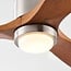 Ventilateur de plafond Linnu - nickel satiné avec pales en érable et LED dimmable
