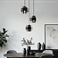 Suspension noire en verre fumé, 3 lumières - Fynna