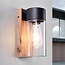Applique murale extérieure Javi en aspect bois - inox