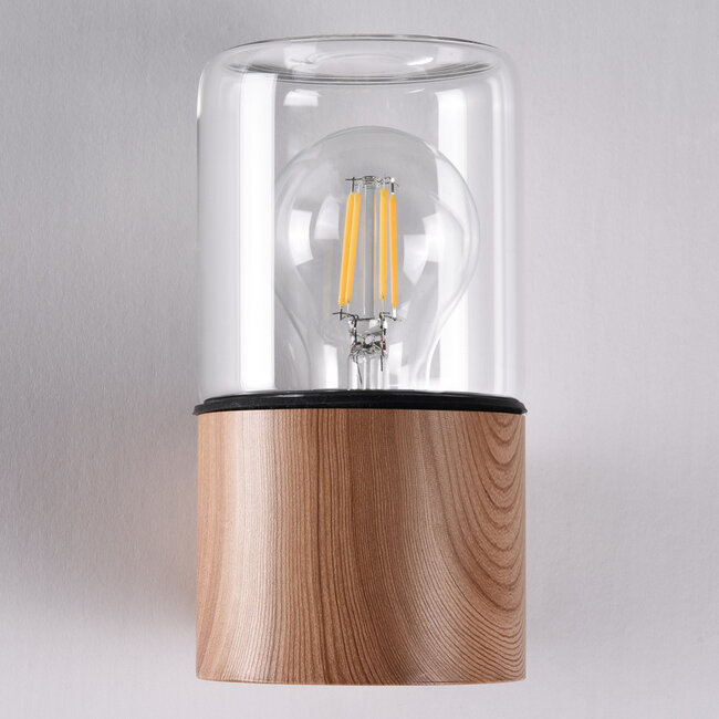 Lampe d'extérieur moderne Juliano en aspect bois
