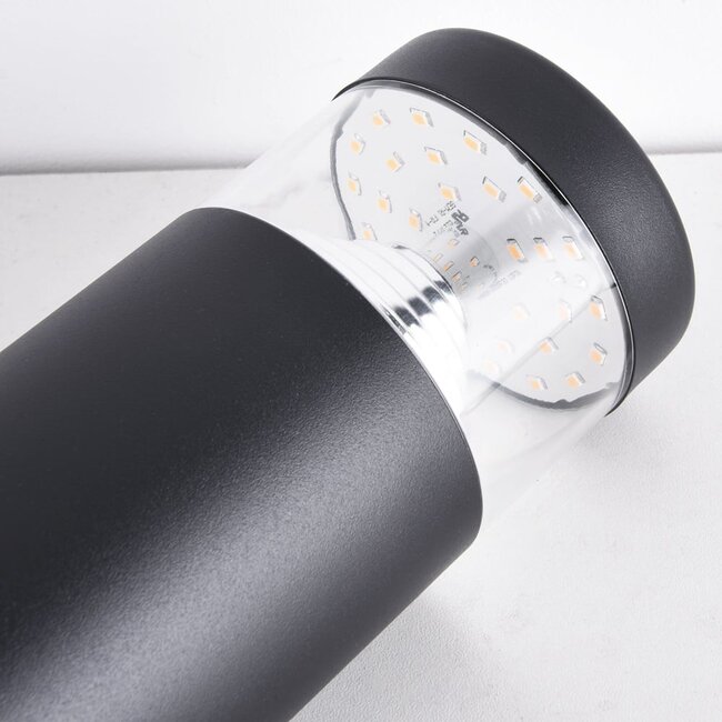 Lampe d'extérieur sur pied Tadeo noire à piquet, LED intégrée