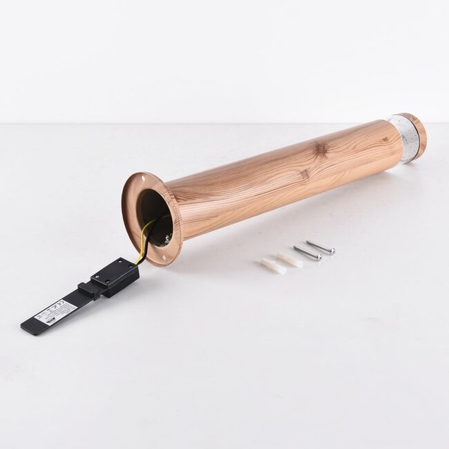 Lampadaire Tierra en acier inoxydable - couleur bois foncé