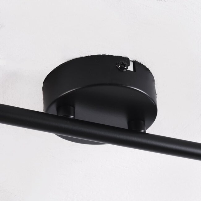 Plafonnier noir Phiene avec 2 spots en verre ambré orientables