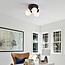 Plafonnier noir Peri avec 3 spots en verre blanc laiteux orientables