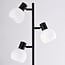 Lampadaire 3 lumières Pieta noir en verre blanc laiteux - orientable