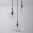 Lampe suspendue design Trinidad avec verre transparent, 3 lumières