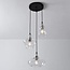 Suspension Trinidad 3 lumières en verre transparent - noir