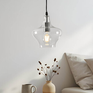 Lampe suspendue à 1 lumière Trinidad avec verre transparent - variante 3