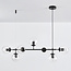Suspension design cadre noir et verre transparent - Hepta