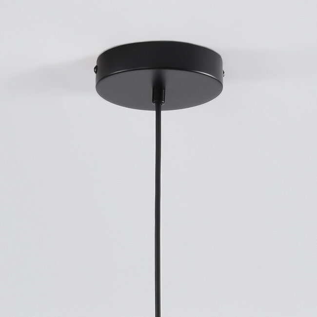 Suspension design cadre noir et verre transparent - Hepta