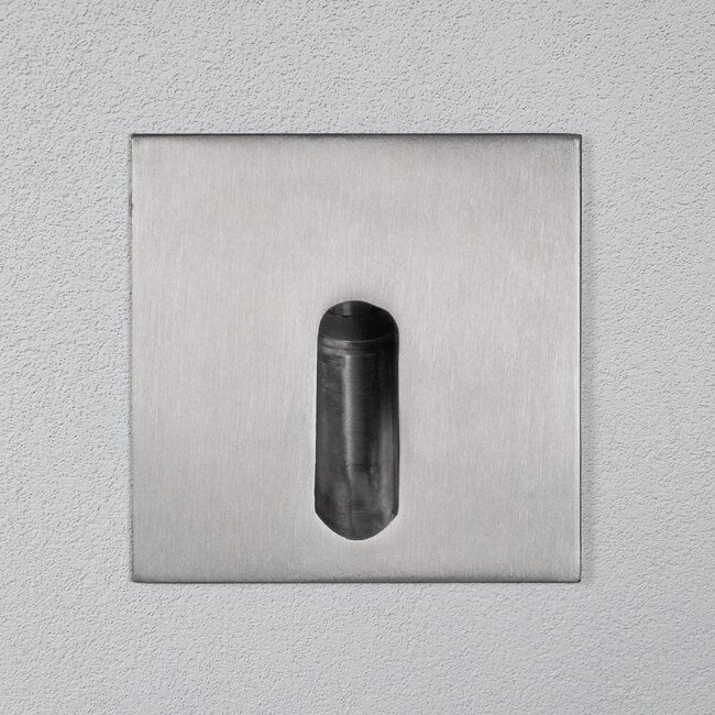 Applique murale extérieure encastrée carrée avec ouverture allongée 3W - argent