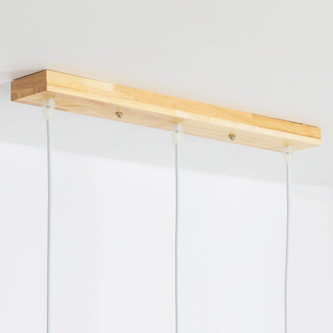 Lampe suspendue 3-lumières avec bois vert - Rosie