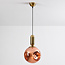 Lampe suspendue à 1 lumière Lewis avec verre ondulé - or rose