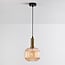Suspension Sita - globe large en verre nervuré