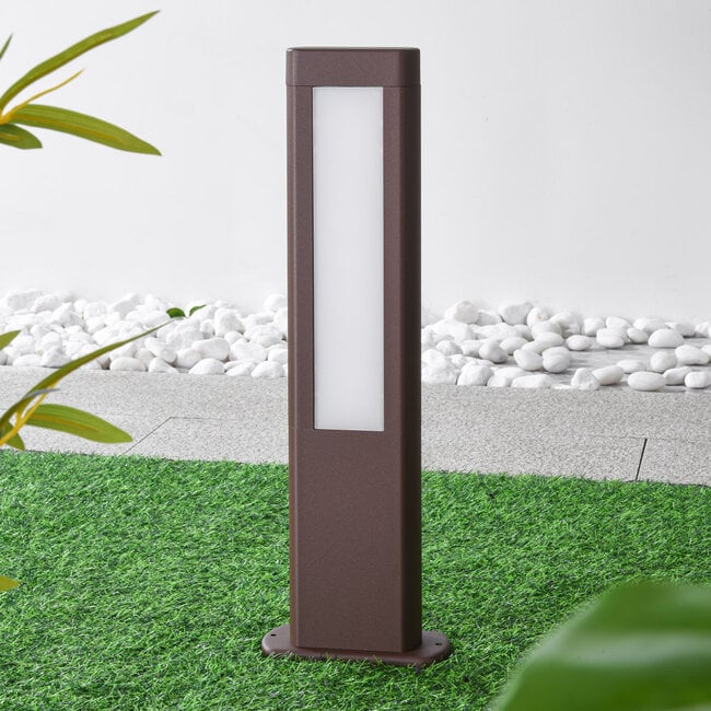 Lampe d'extérieur sur pied Stein brune à LED intégrée