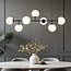 Suspension Hepta 7 lumières en verre opalin - noir